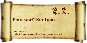 Mauskopf Koridon névjegykártya